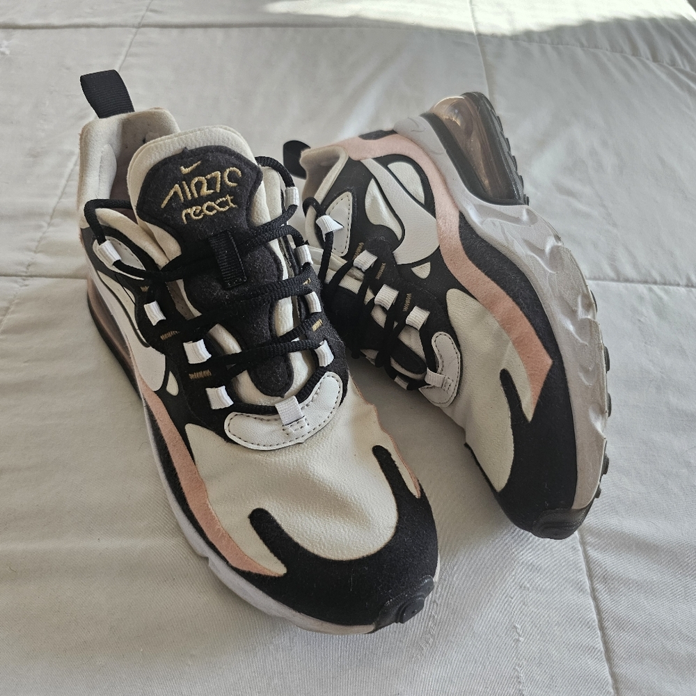 Nike Air Max 270 React Athletic Lace-up Sneakers, Size 6